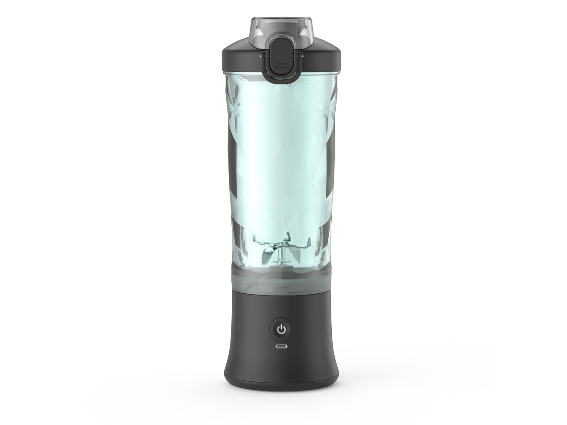 Máquina De Exprimidor De Naranja Sin Cable 600ml 6 Cuchillas A Licuadora Frutas Cítricas Vaso Eléctrico Portátil Gusshious Negro