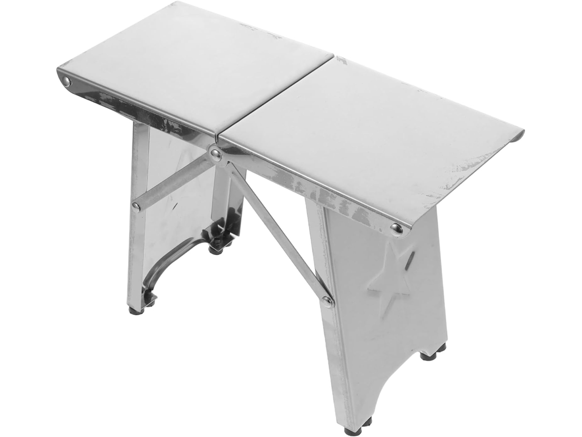 Taburete Plegable De Acero Inoxidable Resistente, Capacidad De Carga De 100 Kg, Plegable, Portátil, Ligero Y Compacto.
