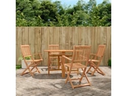 Juego de comedor plegable para exterior de 2 piezas en madera maciza de acacia, Dkd Home Decor