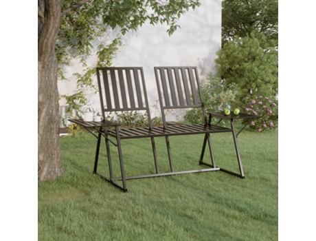 Banco de jardín VIDAXL Negro Acero (165x75x93 cm)