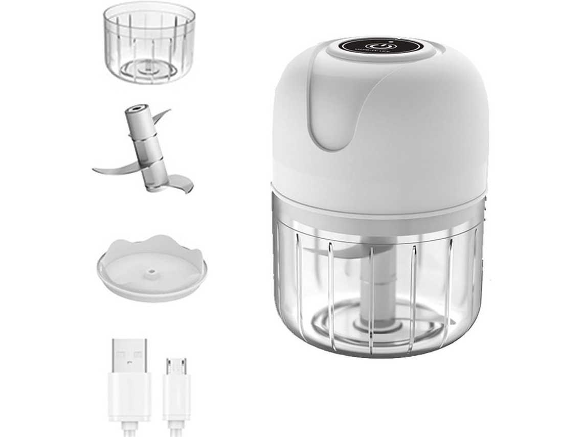 Picadora Eléctrica De Ajo Mini Inalámbrica, Procesador De Alimentos Portátil 250ml Para Verduras Frutas Carnes Ensaladas Comida Bebé