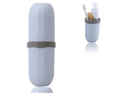 Caja de almacenamiento multifuncional para cepillos de dientes, soporte de pared para baño, viajes, camping, negocios y escuela.