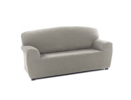 TIENDA EURASIA - Funda Sofa, Poliéster, Algodón y Elastano, Gris Claro, 4 Plazas