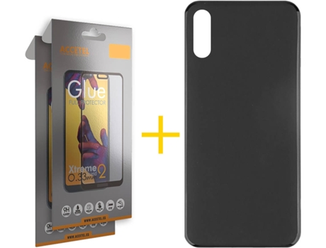 Kit Funda + 2 Protectores de Pantalla Xiaomi Redmi 9A ACCETEL Full Liso (Negro)