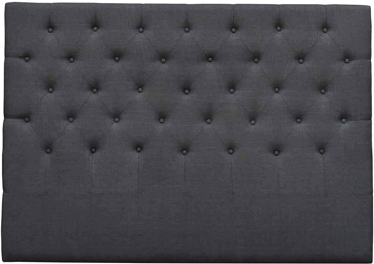 Cabecero Cama Acolchado 160 cm modelo en tela gris oscuro habitat et jardin