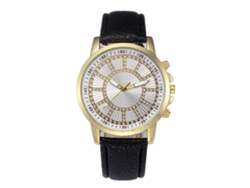 Reloj De Pulsera Unisex De Quartzo Con Piedras Strass Moda Simple (negro)