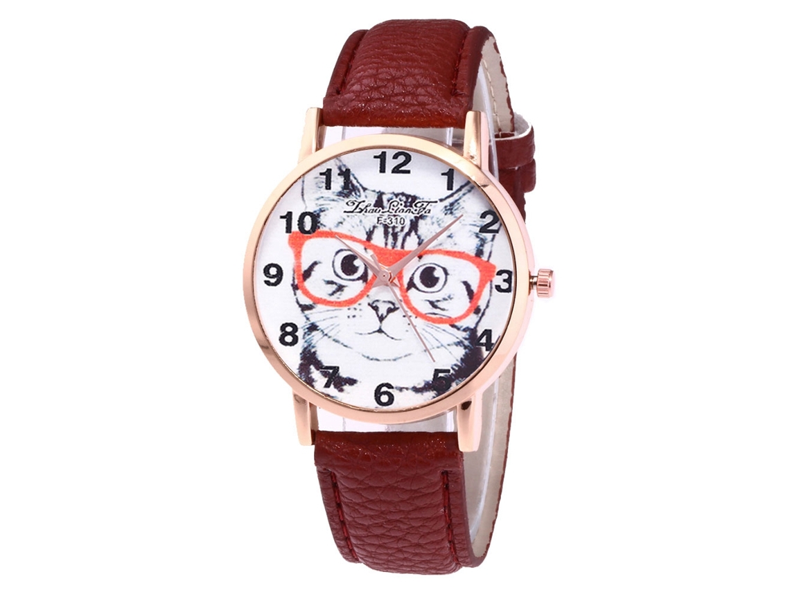 Reloj De Pulsera De Cuarzo Para Hombre Con Correa De Cuero Marrón, Estilo Moderno.
