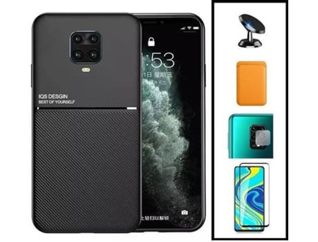Kit Funda Magnetic Lux, Magnetic Wallet Naranja, 5D Full Cover, Protector de Cámara Trasera y Soporte Magnético de Coche Xiaomi Redmi Note 10 Lite ...