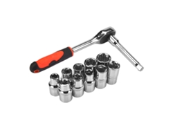 Kit De Herramientas De Llave De Trinquete Y Socket 1/2" Para Reparación, 12 Piezas