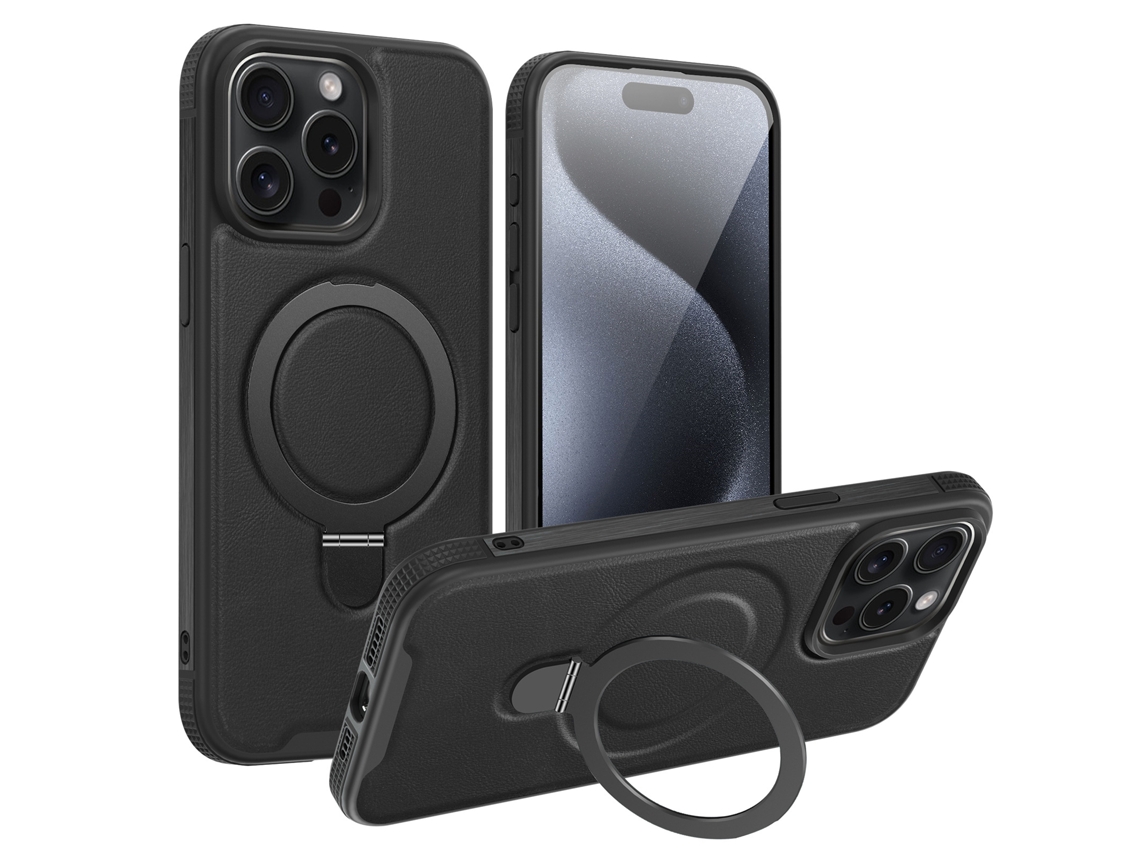 Funda La Cubierta Protectora Del Anillo Dedo Giratorio Para Iphone 14 Plus Siurn Negro