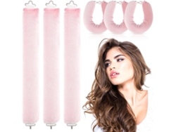 Paquete de 3 planchas para ondular sin calor, kit nocturno Chaberlu (rosa)