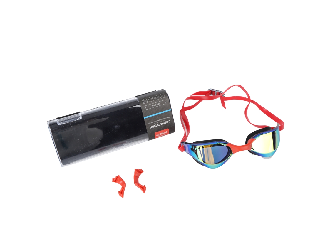 Danu2026-gafas De Natación Adulto Sin Fugas Protección Uv Lentes Hd Para Carreras Rojo
