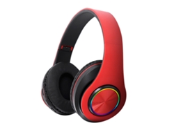 Auriculares Bluetooth Para Juegos Con Iluminación Rgb, Graves Profundos, Reducción De Ruido, Plegables, Resistentes Al Agua, Color Rojo Brillante.