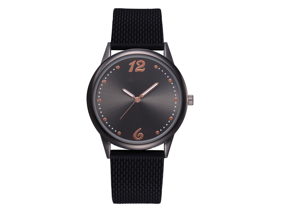Reloj De Pulsera Vansvar Quartz Con Correa De Piel Sintética Y Esfera Con Estampado De Sandía, Unisex (negro)