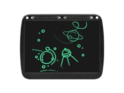 Tableta de escritura monocromática recargable de 15 pulgadas, tableta de escritura con doble lápiz LCD para niños (negra)