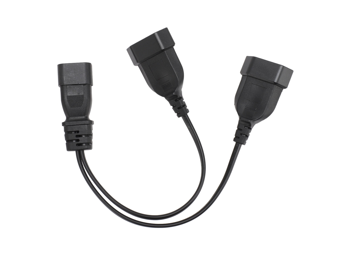 Cable Divisor Iec320 C14 Macho A 2 Hembras Eu4.0, 0,32 M, Para Altavoz De Lámpara De Mesa De 12,6 Pulgadas.