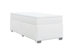 Maison Exclusive - Cama Box Spring Con Colchón Cuero Sintético Blanco 100x200 Cm