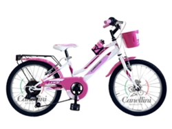 Bicicleta de niña LINCY 20 - 6 velocidades (Blanco/rosa) BICICLETTE CANELLINI