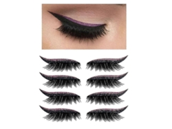 4 pares de pegatinas reutilizables con purpurina para pestañas, cinta de maquillaje invisible. Rosewell