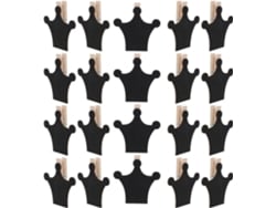 50 Mini Clips De Madera Con Forma De Corona Para Pizarra, Reutilizables.