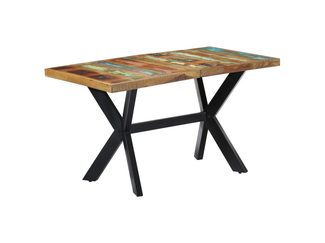 Mesa de comedor de madera maciza reciclada de 140 x 70 x 75 cm, DKD HOME DECOR
