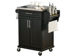 VPMKP - Buffet Homcom S/MARCA con 2 puertas, estantes ajustables, 3 cajones, madera blanca y metal dorado