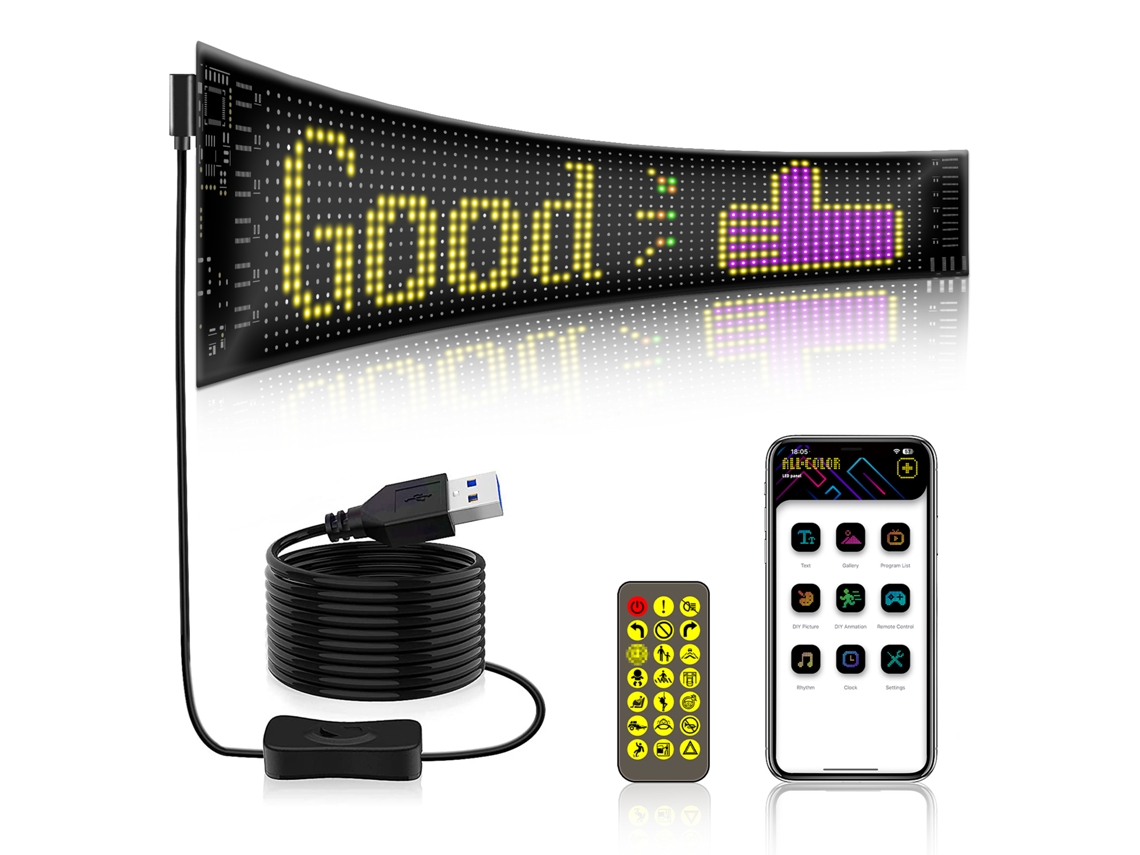 2026-pantalla Led Flexible Para Coches Con App Control Remoto Ip65 Impermeable Personalizable Pantalla Suave Para Ventanas De Coches