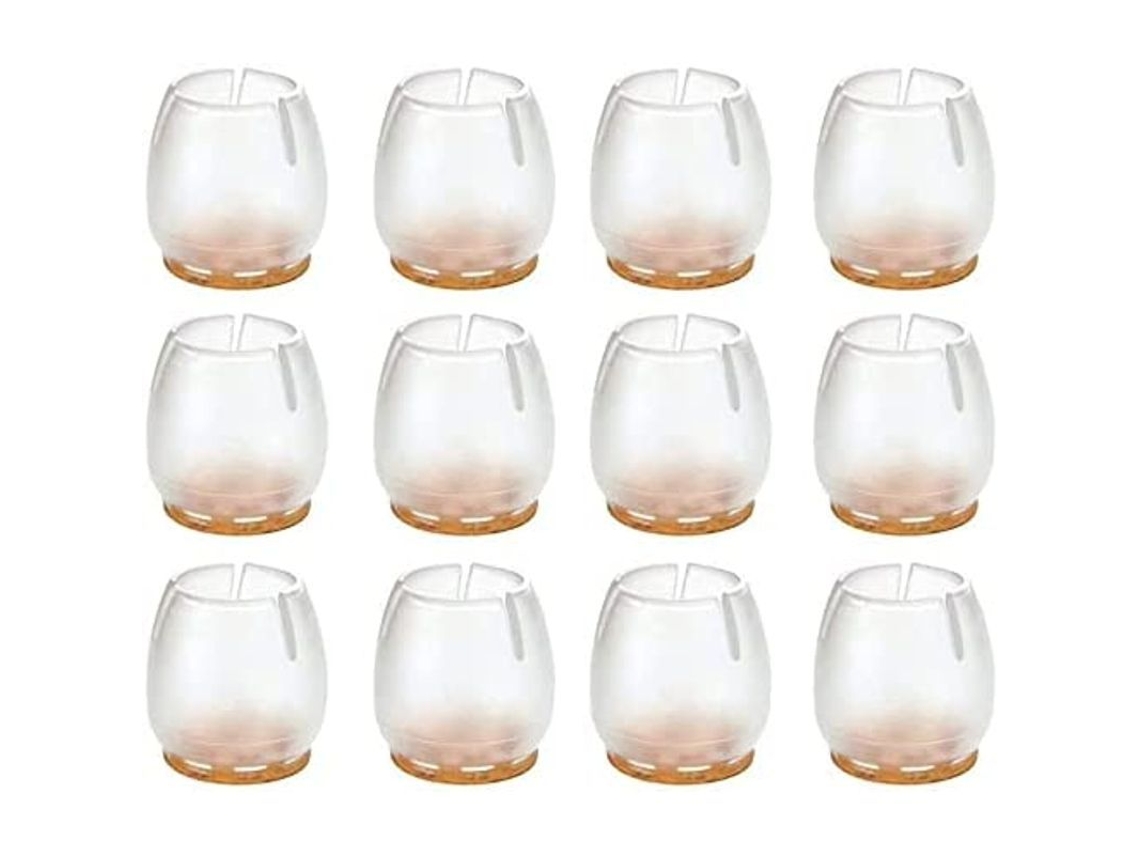 12 Fundas De Silicona Para Patas De Sillas/mesas, Protección Contra Arañazos, Patas Redondas De 26-31 Mm.