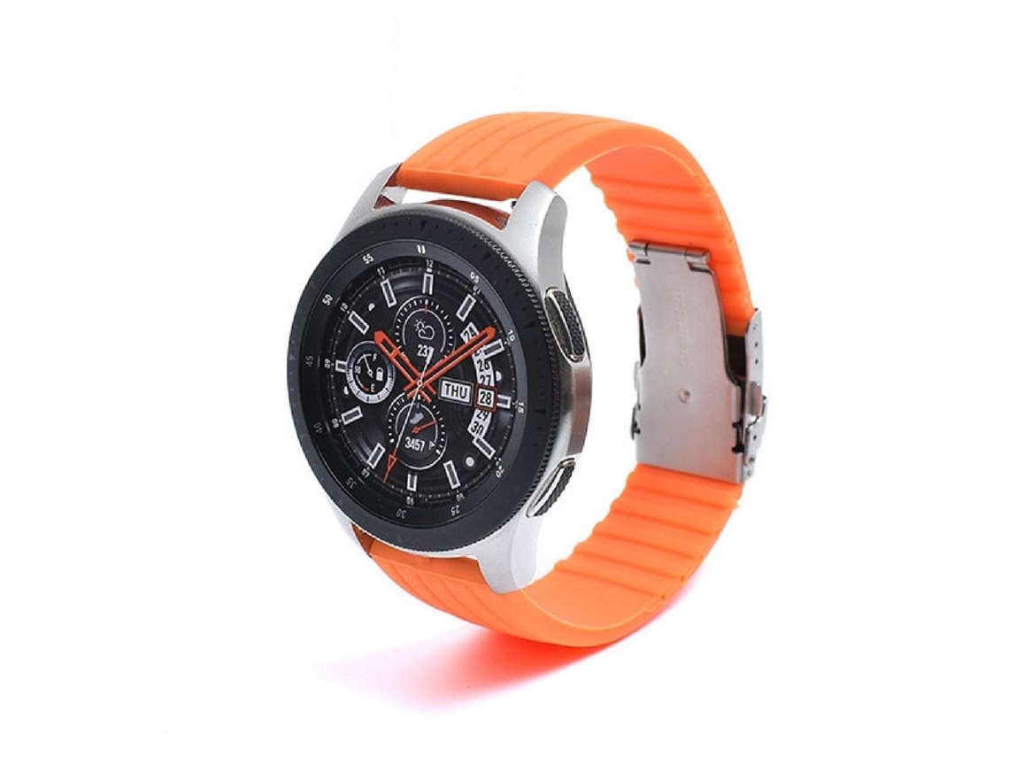 Correa Silicona Stripe Adaptable Samsung Galaxy Watch 5 Pro 45Mm Naranja