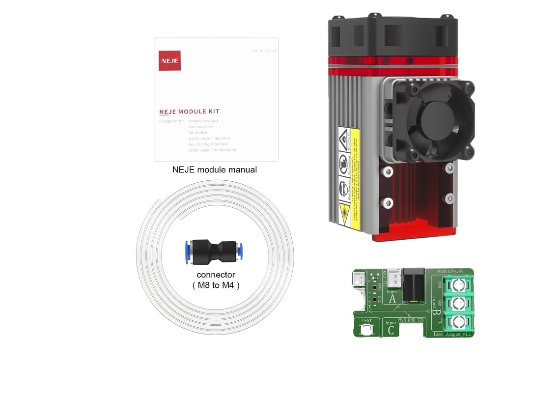 Módulo láser Neje A40640, potencia óptica pulsada de 12 W, rango de enfoque ajustable, kits láser OEM A40640