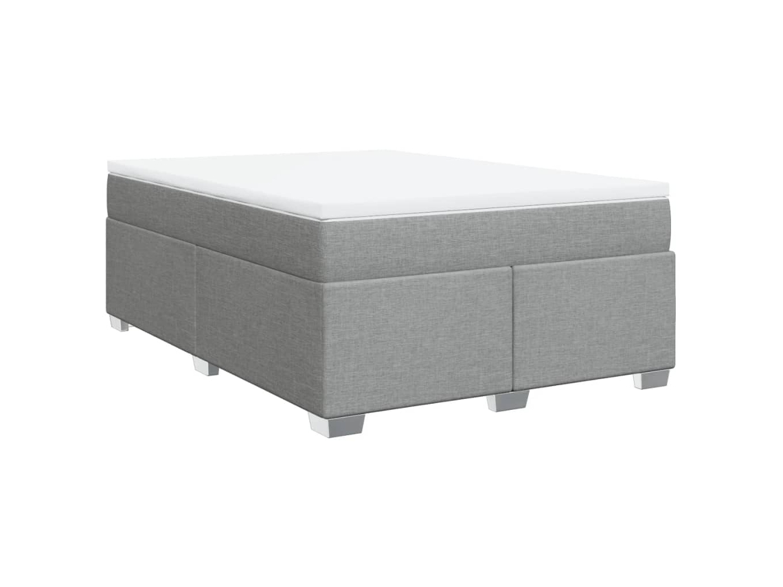 Maison Exclusive - Cama Box Spring Con Colchón Tela Gris Claro 160x200 Cm