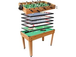 DEVESSPORT Multijuegos 7 en 1 de Madera con Accesorios | Mesa de Futbolín, Billar, Ping Pong y Más