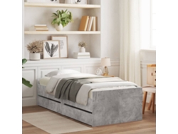 Estructura De Cama Con Cajones Gris Hormigón 75x190 Cm