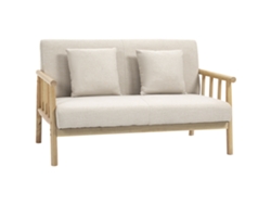 Sofá 2 Plazas, Lino, Compacto, 200kg, Madera, 123x69x74cm, Beige