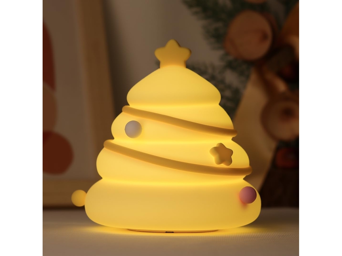 Carregamento Usb Árvore De Natal Luz Noturna Led 3 Níveis Regulável Quarto Das Crianças Luz Decorativa Lâmpada Toque Cabeceira 