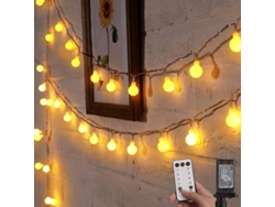 Luces De Cadena Globales 33 Pies 100 Led Con Control Remoto 8 Modos Impermeables Para Interior Y Exterior