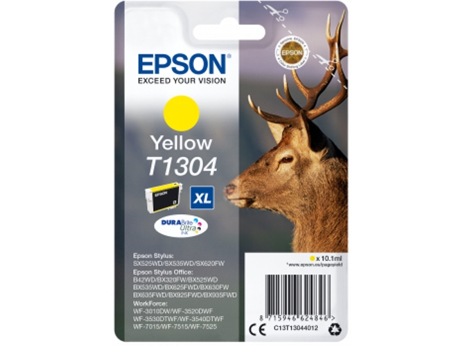 Cartucho de tinta original EPSON T1304, Ciervo 10,1 ml , Amarillo, XL, C13T13044012
