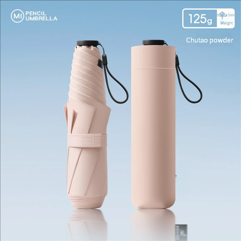 (rosa Melocotón) Paraguas Ultraligero Portátil De 125 G, Con Protección Solar, Protección Uv Y Resistente A La Lluvia.