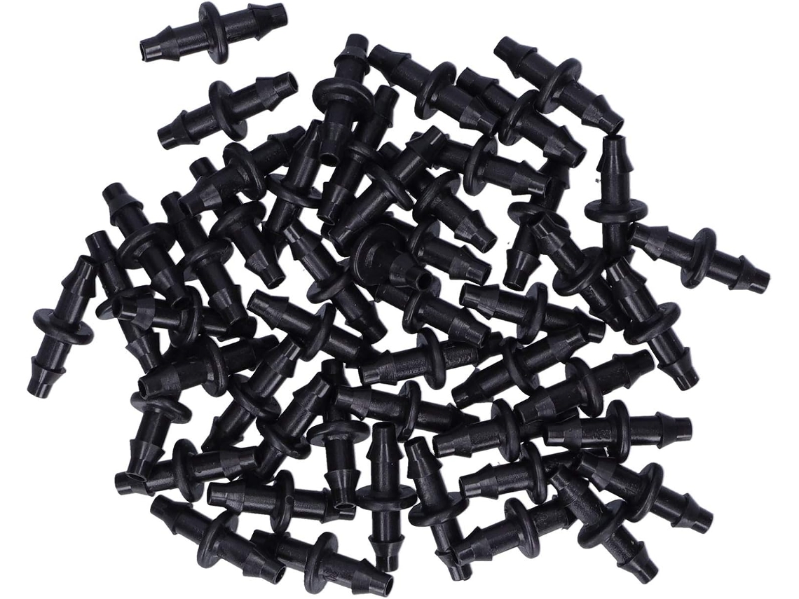 100 Piezas De Sistema De Riego Por Goteo Bidireccional Con Conector 4/7 Para Jardines, Granjas Y Céspedes. Aireadores Para El Efecto De