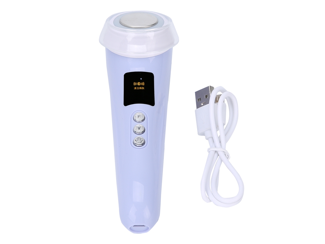 Máquina de lifting facial y reafirmación de la piel con limpieza profunda y fototerapia para el rejuvenecimiento de la piel de color púrpura.