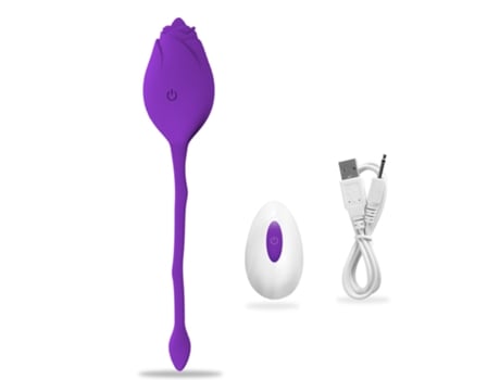 Vibrador de control remoto inalámbrico de huevo de salto de rosa de 10 modos (púrpura) YIZHOOD