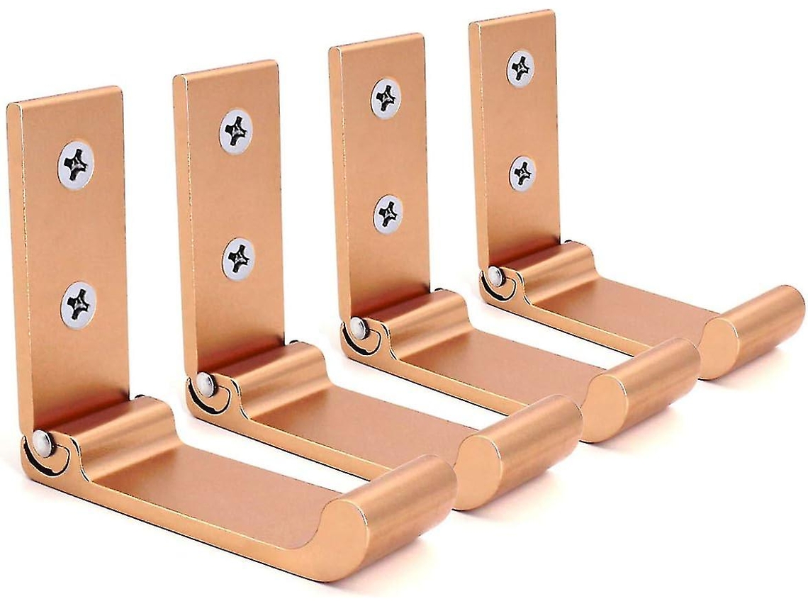 Omni-4 Gancho De Pared De Aluminio Plegable, Perchero Multifuncional Resistente, Negro Oro