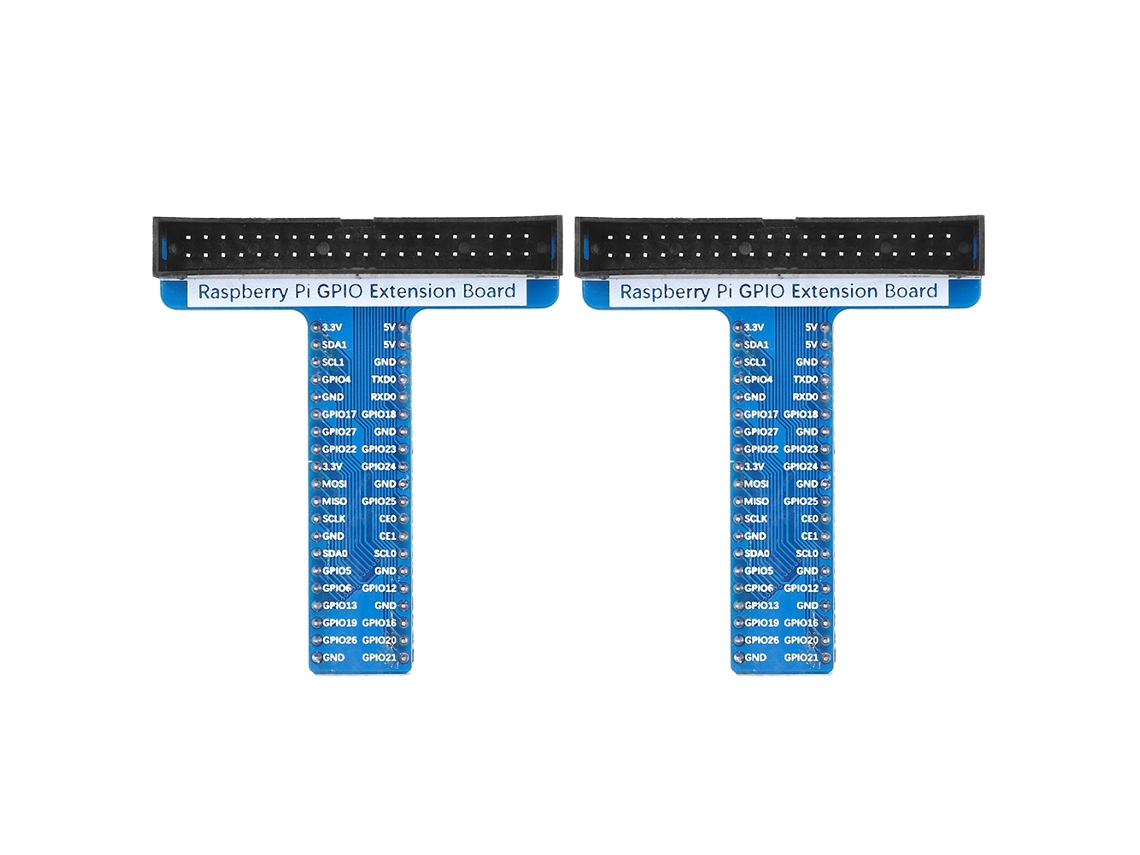 2 placas de expansión GPIO tipo T de 2x20 pines (40 pines) para Raspberry Pi 1b, 2b y 3b.