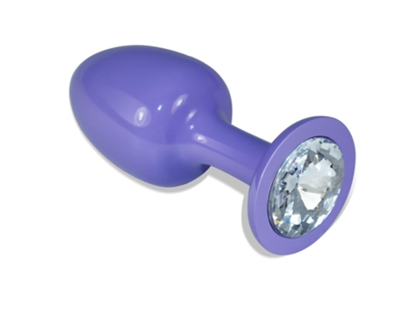 Plug Anal de Metal Púrpura Rosebud Con Joya Transparene LOVETOY