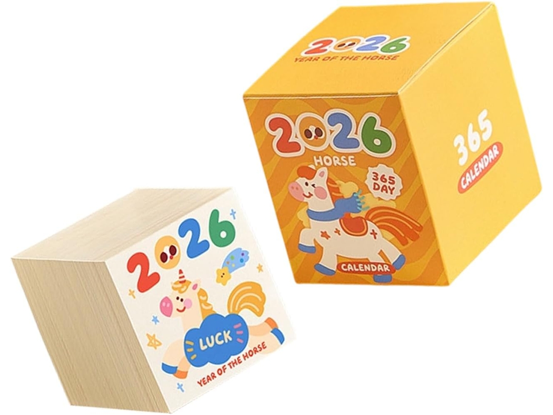 Calendario Diario 2026 Con Ilustraciones De Dibujos Animados