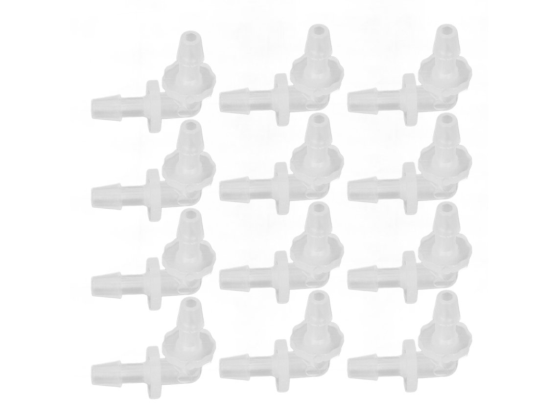 12 Conectores De Manguera En Ángulo En Forma De L De Plástico, Diámetro Igual, Adaptador De 3,9 Mm