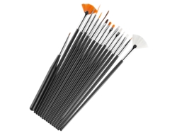 Juego de 15 bolígrafos para decoración de uñas, que incluye pinceles para delineador de ojos y herramientas para aplicar diamantes de imitación. Lápiz negro.