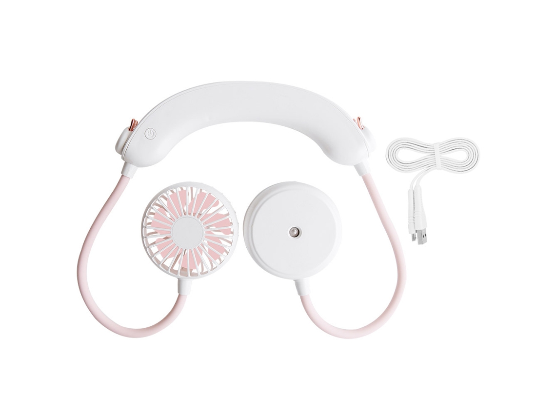 Ventilador de cuello portátil con humidificador, blanco