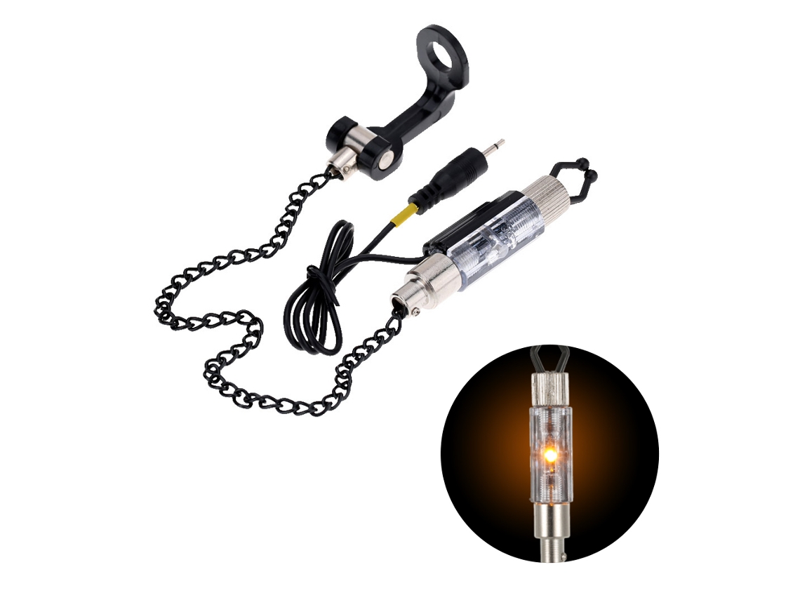 Indicador Iluminado Led Swinger Con Cadena Para Alarma De Picada De Pesca De Hierro