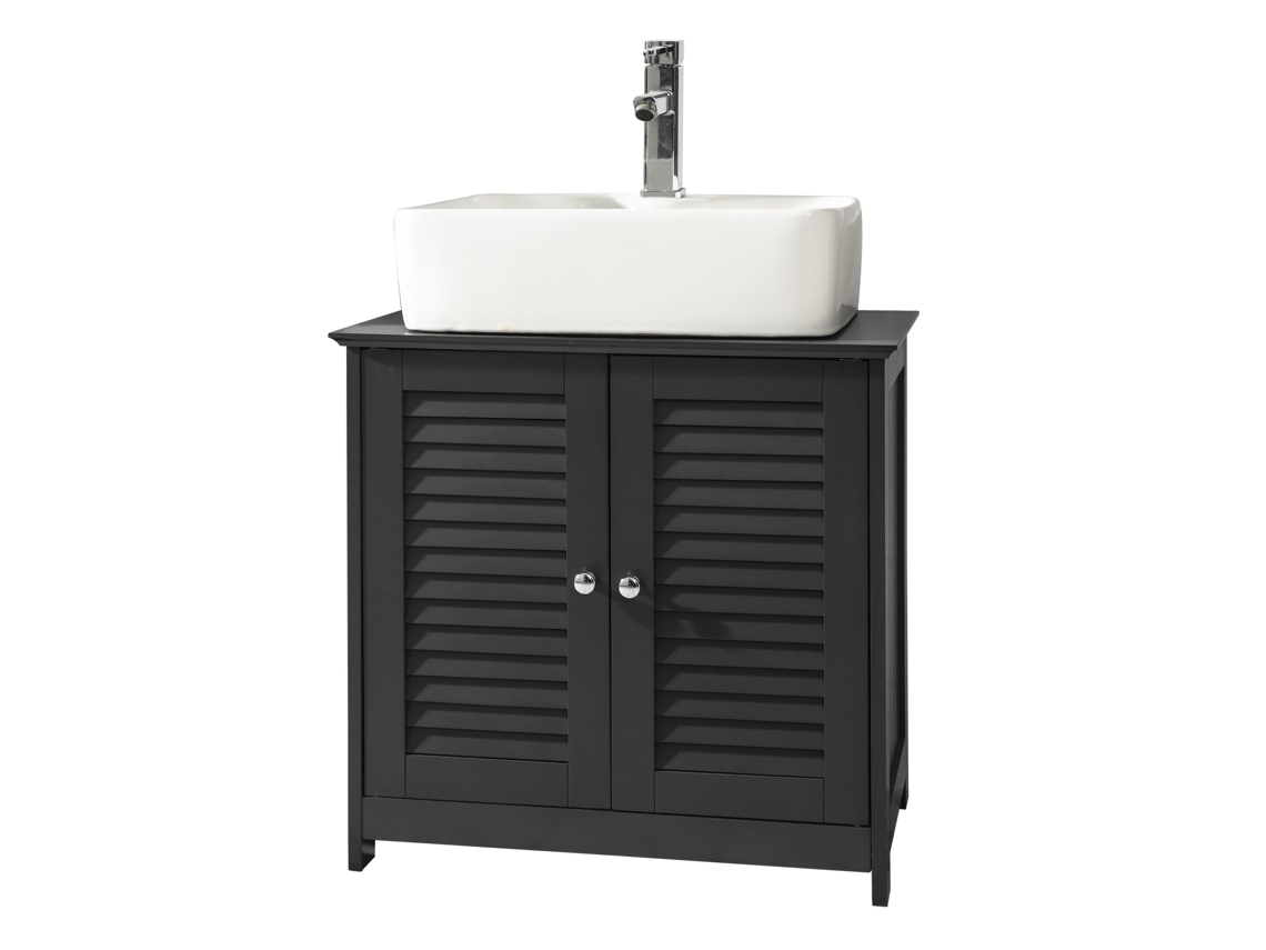 Armario para el Debajo del Lavado SoBuy FRG237-DG con 2 Puertas y 2 estantes Interior 60 x 35 x 58 cm Gris